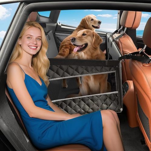 MIXJOY XL Dog Car Seat for Large Medium Dogs, Back Seat Extender for Pets, Waterproof Pet Carseat for Medium Sized Dog, Hammock for Pet, with Storage Pocket for Cars/SUV/Truck(XL)