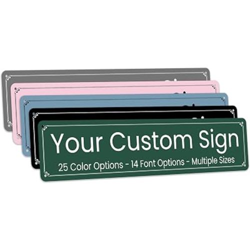 Custom Metal Sign Personalized with Your Text – 3mm ACM Aluminum Composite – Made in USA – Indoor Outdoor Wall Decor - Choose from Multiple Colors and Fonts – Multiple Sizes with Pre-Drilled Holes - Chico Creek Signs