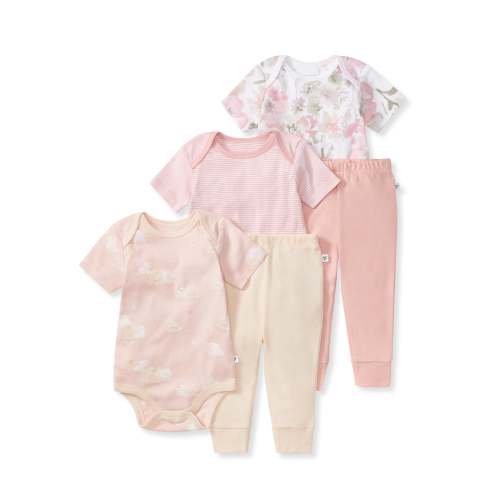 Ranunculus Organic Short Sleeve Bodysuit & Pant 5 Pack – Burt's Bees Baby