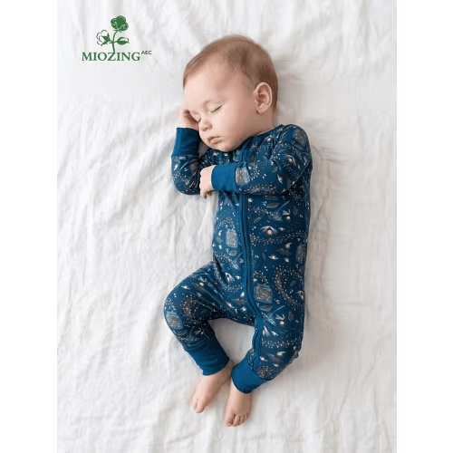 bamboo baby romper 2 way zipper firefly print footed - Temu