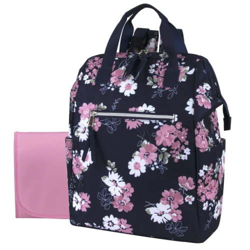 Baby Essentials Baby Girls' 7-Pocket diaper bag - coral/multi, one size
