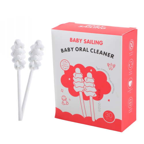 Jesscasday 30 Pcs Portable Baby Tongue Cleaner Disposable Newborn Oral Cleaning Stick