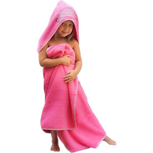 Princess Baby Bath Towel [Pink] Hooded Toddler Towels For Girls Up to 10 Years - Oversized Baby Towel With Super Absorbent 100% Cotton - Soft and Cozy Beach Towel - Full Coverage Kids Bath Towels