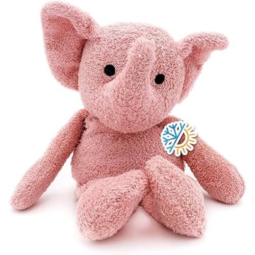 Thermal-Aid® (Tiny The Elephant) – Washable Heating Pad & Ice Pack for Kids – Microwave & Freezer Safe, Plush Hot/Cold Pack with Natural Corn Filling – Reusable Comfort