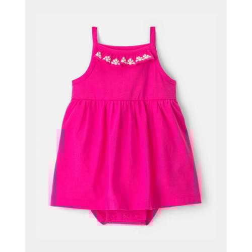 Baby Girl Sleeveless Bodysuit Dress - Pink | Carter's