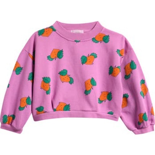 Kids' Tangerine Print Crop Sweatshirt, 2-3Y