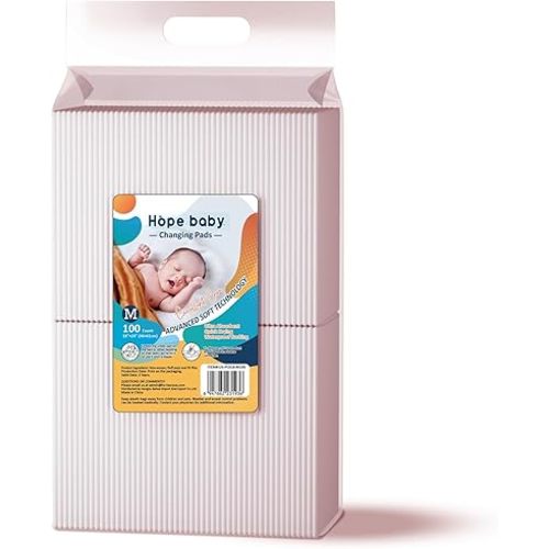 JUS COOL Baby Disposable Changing Pads, 18”x 24”(100 Count) Underpads Portable Diaper Changing Pads, Soft Bed Pads Ultra Absorbent and Waterproof