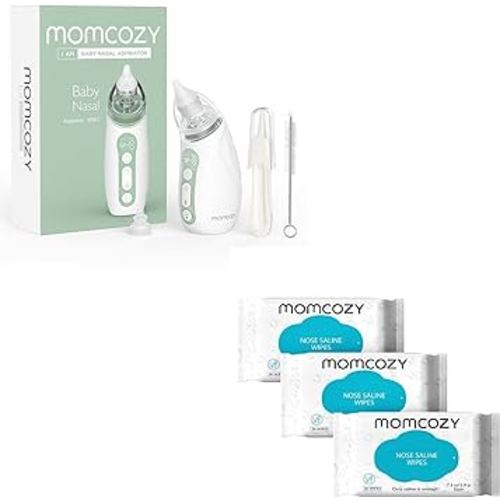 Momcozy Baby Nasal Aspirator & Momcozy Nose Saline Baby Wipes