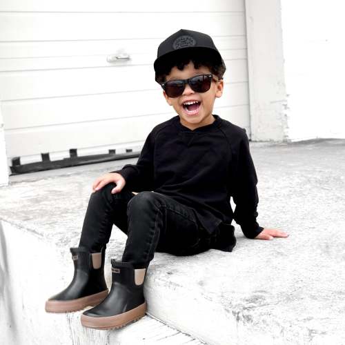 Classic Midi Boot in Black / Taupe