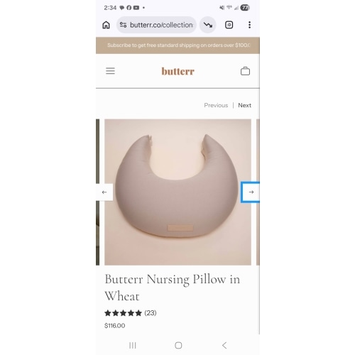 Butterr Nursing Pillow in Wheat