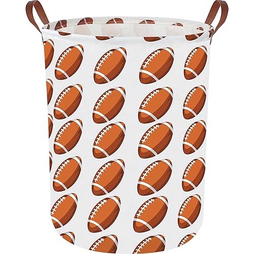 CLOCOR Kids Laundry Basket,Waterproof Nursery Hamper for Baby Boy,Football Storage Baskets for Boys Bedroom,Kids Toys Storage Bin,Room Decor,Gift Basket（Rugby