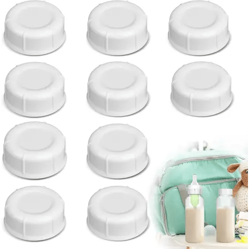 10pcs Narrow Baby Bottle Caps Compatible with Dr Brown's, Medela, Ameda Bottles Travel and Storage Baby Bottle Lids for Natural Flow and Options Natural Flow Cap Replace for Narrow-Neck Bottle (White)