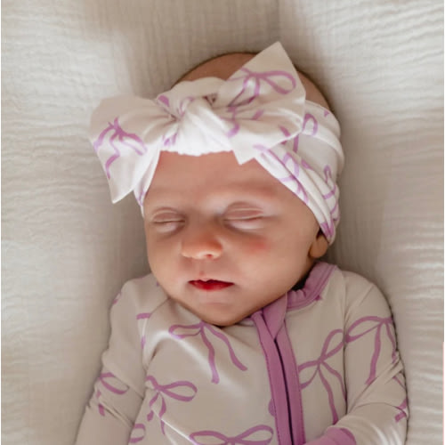 Infant Knot Head Bow in Purple Bows – Silks
