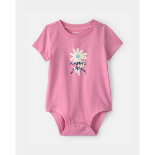 Baby Girl 'Nana's Wildflower' Graphic Bodysuit - Pink | Carter's