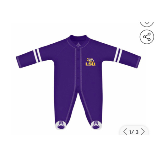 LSU | LSU Creative Knitwear Infant Sports Shoes Footed Romper | Alumni Hall