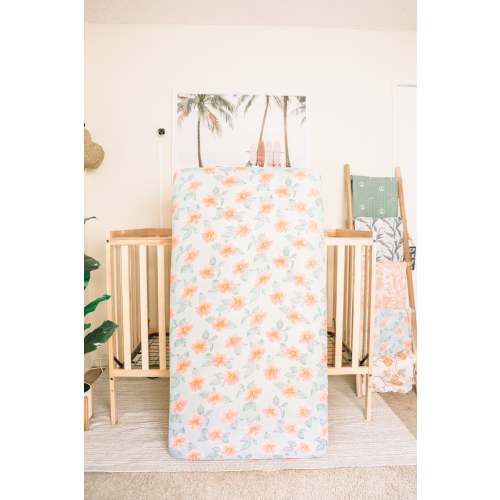 Aloha Floral Tiare Hawaii Collab Crib Sheet – Kahakai Kids Collection