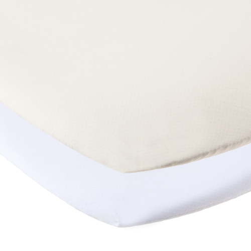 Parent's Choice 180 Thread Count White and Birch Cotton Fitted Bassinet Sheets, 2 Pack