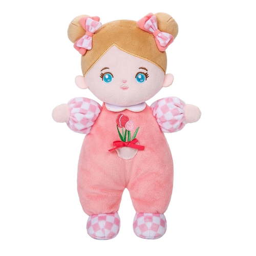 OUOZZZ Soft Baby Doll, First Baby Doll for 1 2 Year Old Girls Pink Clothes - Birthday Gift for Toddler Girls Boys Baby Learning Toy 10"