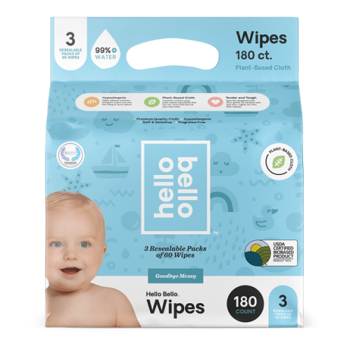 Hello Bello Baby Wipes, Unscented, 180 Count