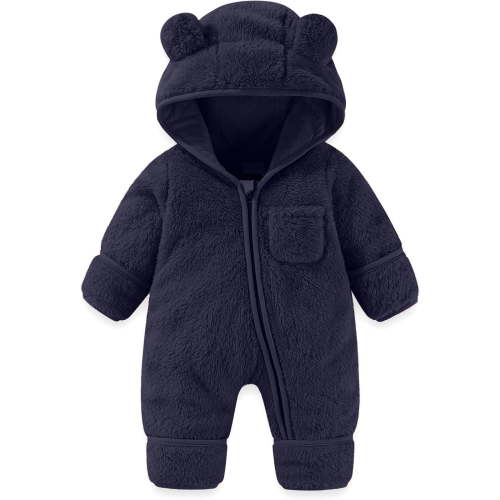 TBWNWG 12-18 Month Girl Clothes,Baby Bear Romper Outfit Suit Fold Over Mittens Footies Girls Boys Winter Snowsuit Clothes Hooded Jumpsuit,Size 6-9 Months