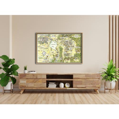Beatrix Potter Map Wall Art Vintage Nursery Decor Whimsical Kids Room Storybook Print