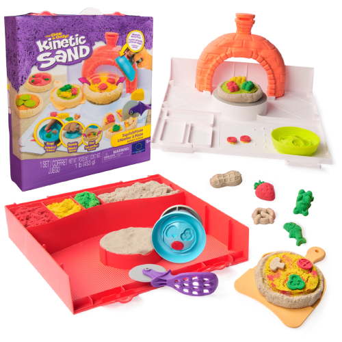 Kinetic Sand, SquishPizza Activity Playset with 1lb Play Sand & 5 Tools