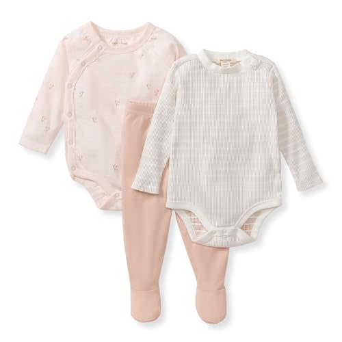 Burt's Bees Baby Unisex 3-Piece Bodysuit and Pant Set, 100% Organic Cotton Infant Outfit