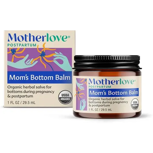 Motherlove Mom's Bottom Balm (1 oz) Organic Herbal Salve w/Witch Hazel for Bottoms During Pregnancy & Postpartum —Non-GMO Ointment