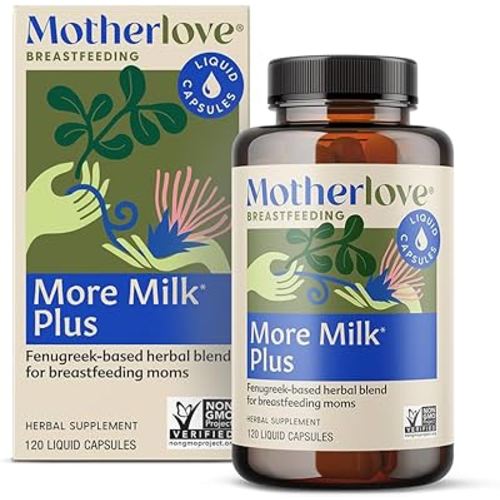 Motherlove More Milk Plus (120 Capsule Value Size) Fenugreek-Based Lactation Supplement to Support Breast Milk Supply—Non-GMO, Organic Herbs, Vegan, Kosher, Soy-Free