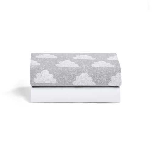 Bassinet 2 Pack Fitted Sheets - Cloud