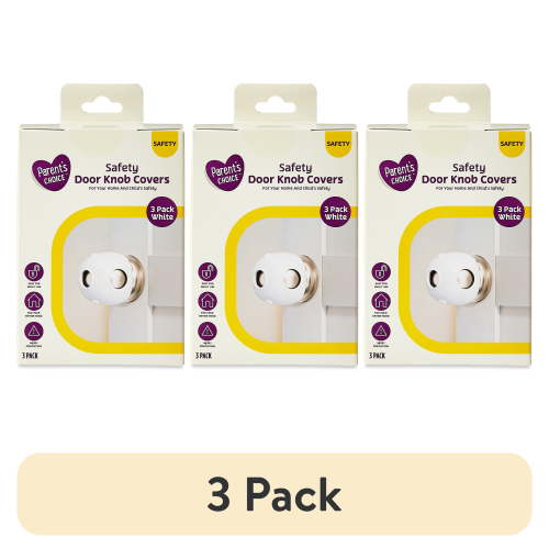 (3 pack) Parent's Choice Child Safety Door Knob Covers, White, 3 Pack