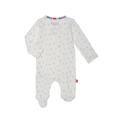 Floral Pointelle Magnetic Footie