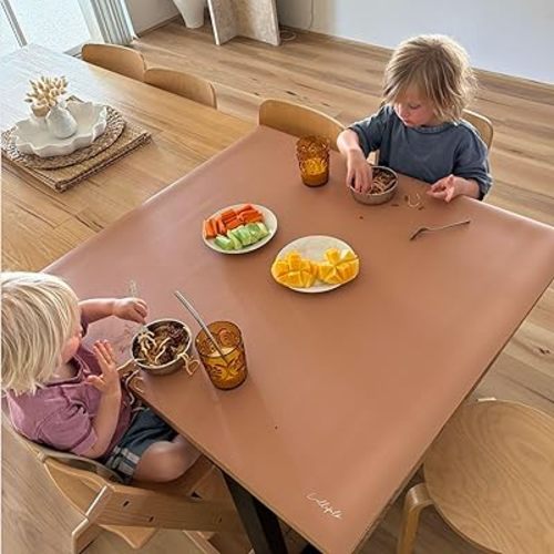 Table Craft Mat to Protect Dining Table, 38"x39.4" Craft Mess mat Great for Childrens Crafts and Play Protect Your Furniture from Spills and Mess Easy to Clean, Heat Resistant (Terracotta, 38" 39.4")