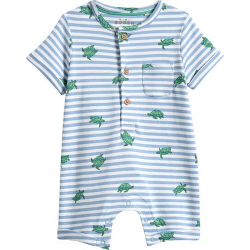 Stripe Cotton Jersey Romper, 3-6M