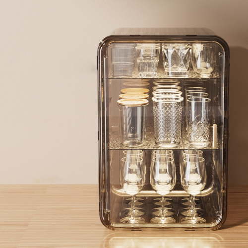 Space Saving Vertical Bottle Drying Rack - Countertop Organizer for Baby Bottles and Cups with Efficient Drying Design - Light Gray