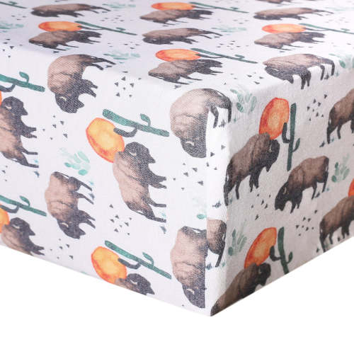 Premium Knit Fitted Crib Sheet - Bison