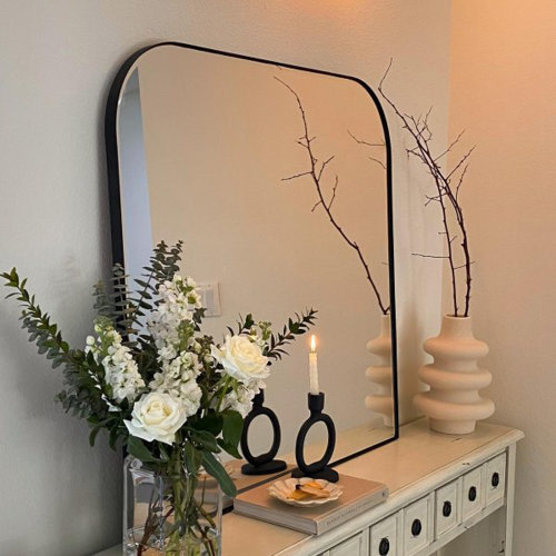 Wade Logan Bhargava Large Mantel Mirror Arched Rounded Corner Wall Mirror For Bathroom, Living Room & Reviews - Wayfair Canada