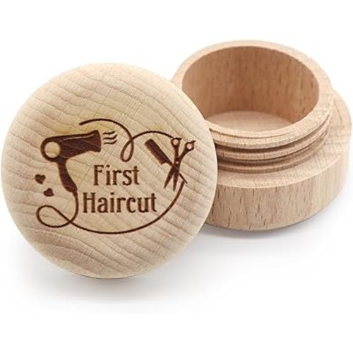 Custom Wooden First Haircut Curl Keepsake,Baby's First Curl Keepsake Box，My First Haircut Box (style 3)