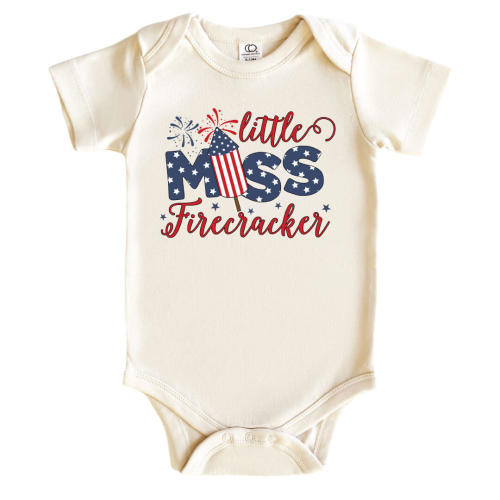 Little Miss Firecracker Graphic Bodysuit | Natural