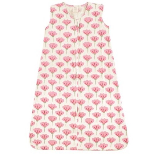 Touched by Nature Baby Girls Organic Cotton Sleeveless Wearable Sleeping Bag, Sack, Blanket, Tulip, 6-12 Months
