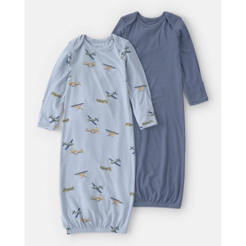 Baby Boy 2-Pack Plane PurelySoft Sleeper Gowns - Blue