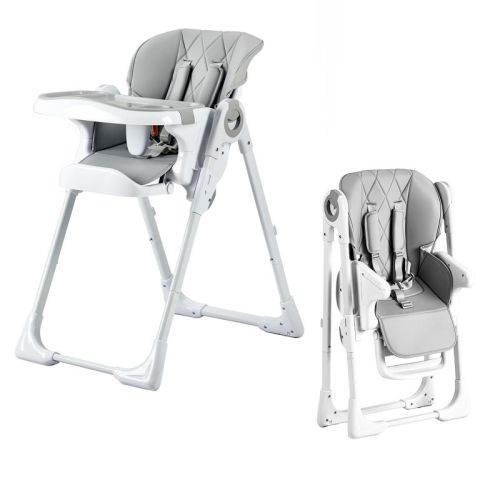 COZONY Adjustable Baby High Chair with Removable Tray, Foldable Infant Highchair for Easy Storage, Safe & Comfortable for Babies & Toddlers