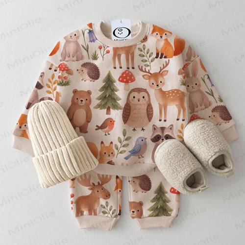 Baby Toddler Adorable Animals Apricot 2-piece Set