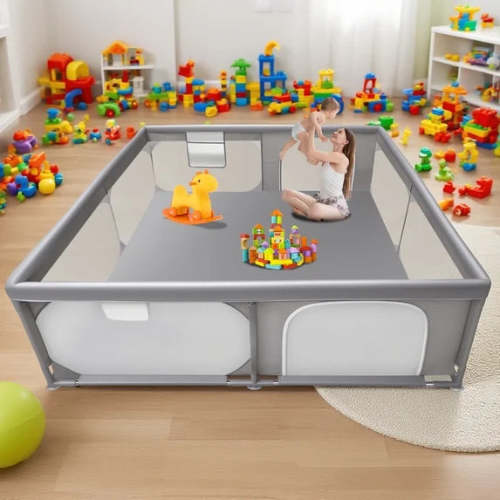 XDMTWLKJ Extra Large Baby Playpen, Gray, 79x79