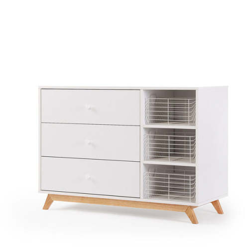 dadada Central Park 3-Drawer Dresser  - White/Natural