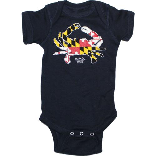 Maryland Full Flag Crab (Navy) / Baby Onesie