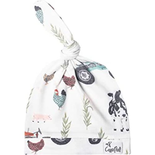 Copper Pearl Baby Beanie Hat Top Knot Stretchy Soft Jo