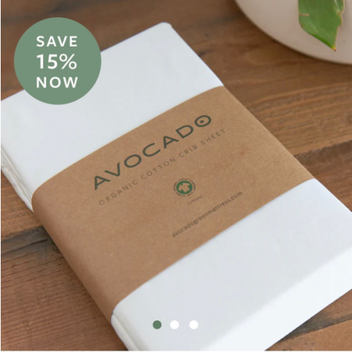 Organic Cotton Crib Sheets | Gentle & Safe | Avocado Green Mattress