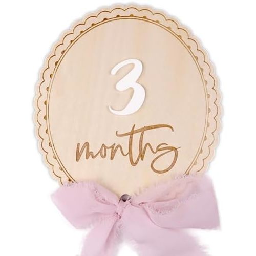 Ribbon Baby Monthly Milestone Wooden Signs