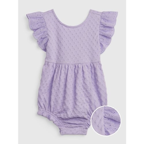 Baby Jacquard Shorty One-Piece in purple lotus, size: 6-12 M